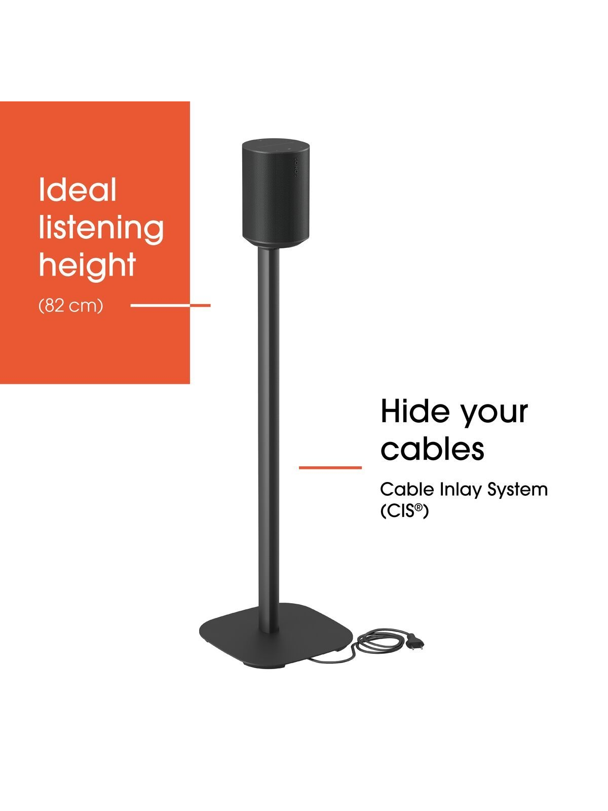 Vogels Floor stand | SFS 4113 Sonos speaker stand for Era 100 | Maximum weight (capacity) 2 kg | Black 3