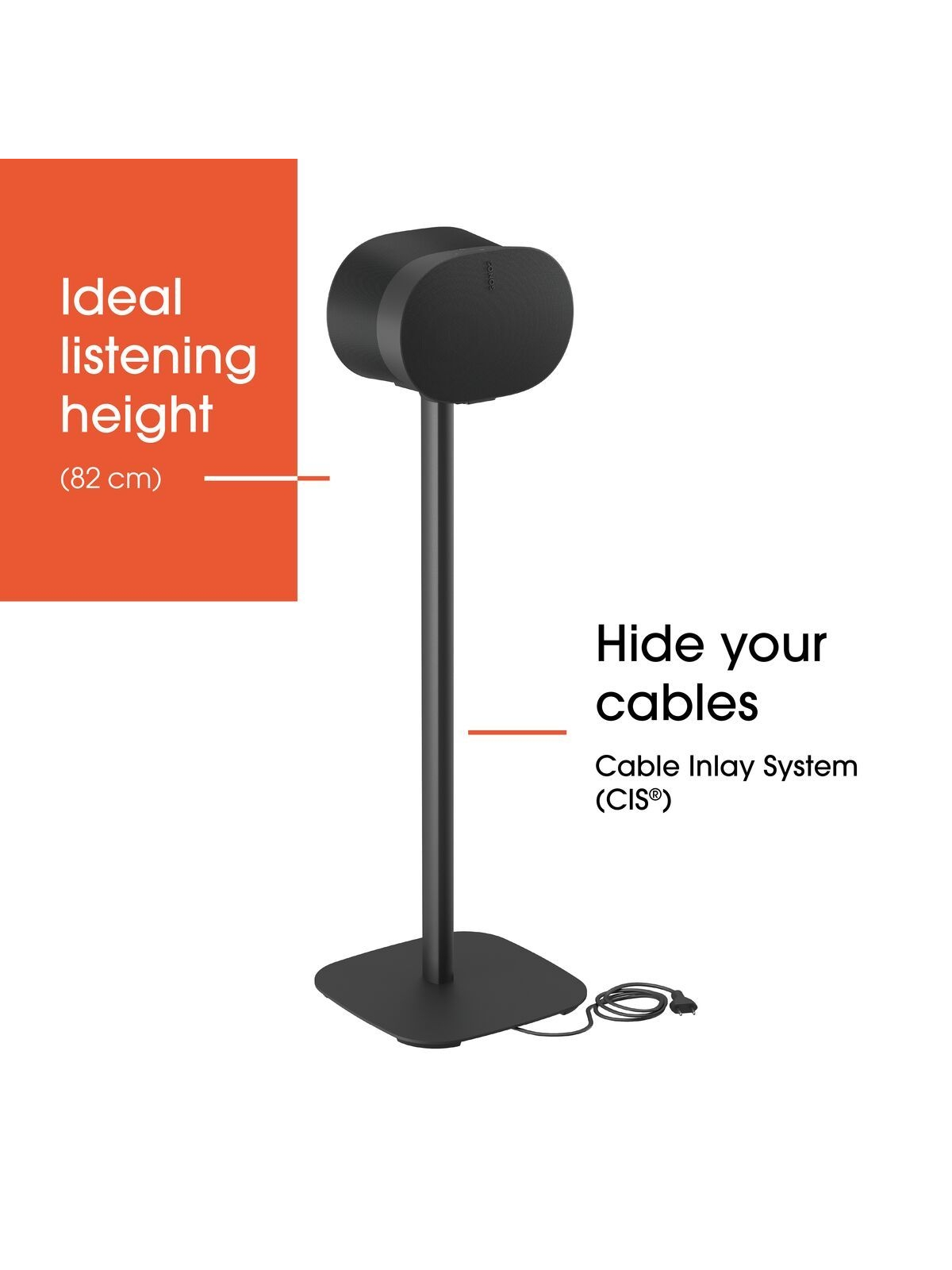 Vogels Floor stand | SFS 4133 Sonos speaker stand for Era 300 | Maximum weight (capacity) 4.5 kg | Black 3