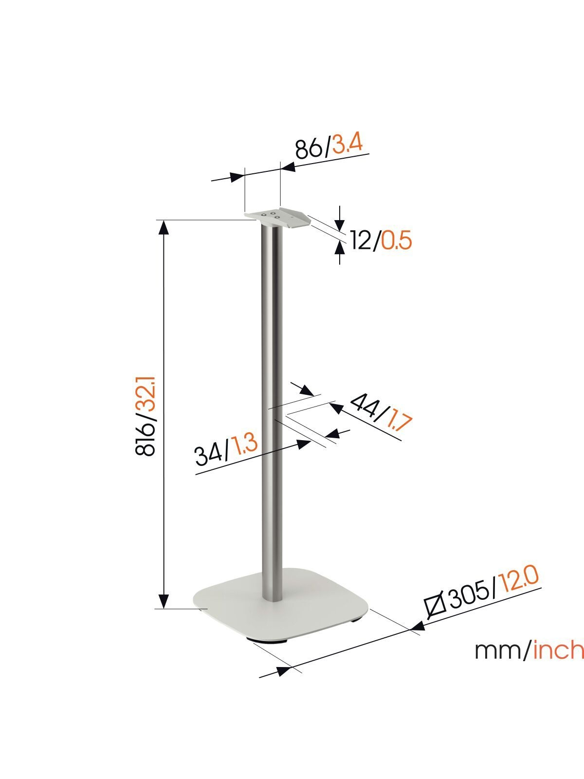 Vogels Floor stand | SFS 4133 Sonos speaker stand for Era 300 | Maximum weight (capacity) 4.5 kg | White 2