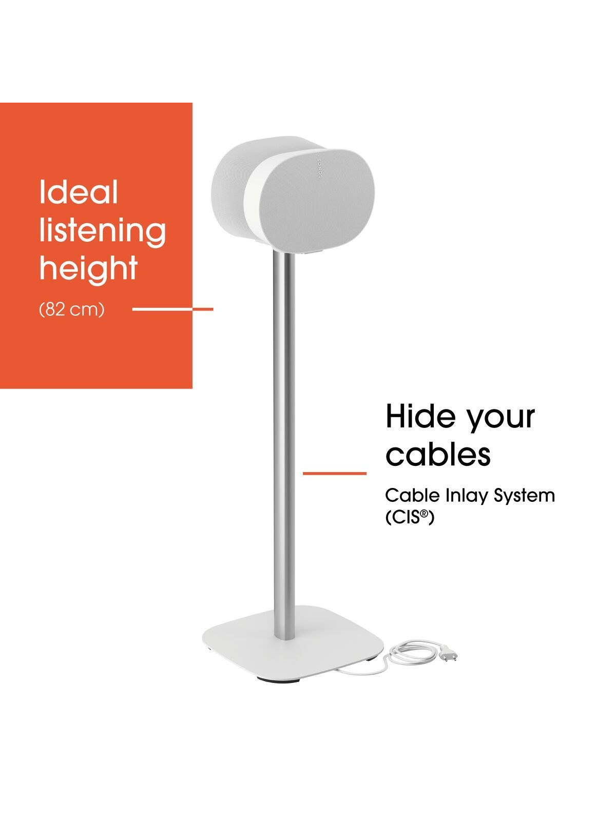 Vogels Floor stand | SFS 4133 Sonos speaker stand for Era 300 | Maximum weight (capacity) 4.5 kg | White 3 Vogels Floor stand | SFS 4133 Sonos speaker stand for Era 300 | Maximum weight (capacity) 4.5 kg | White 3