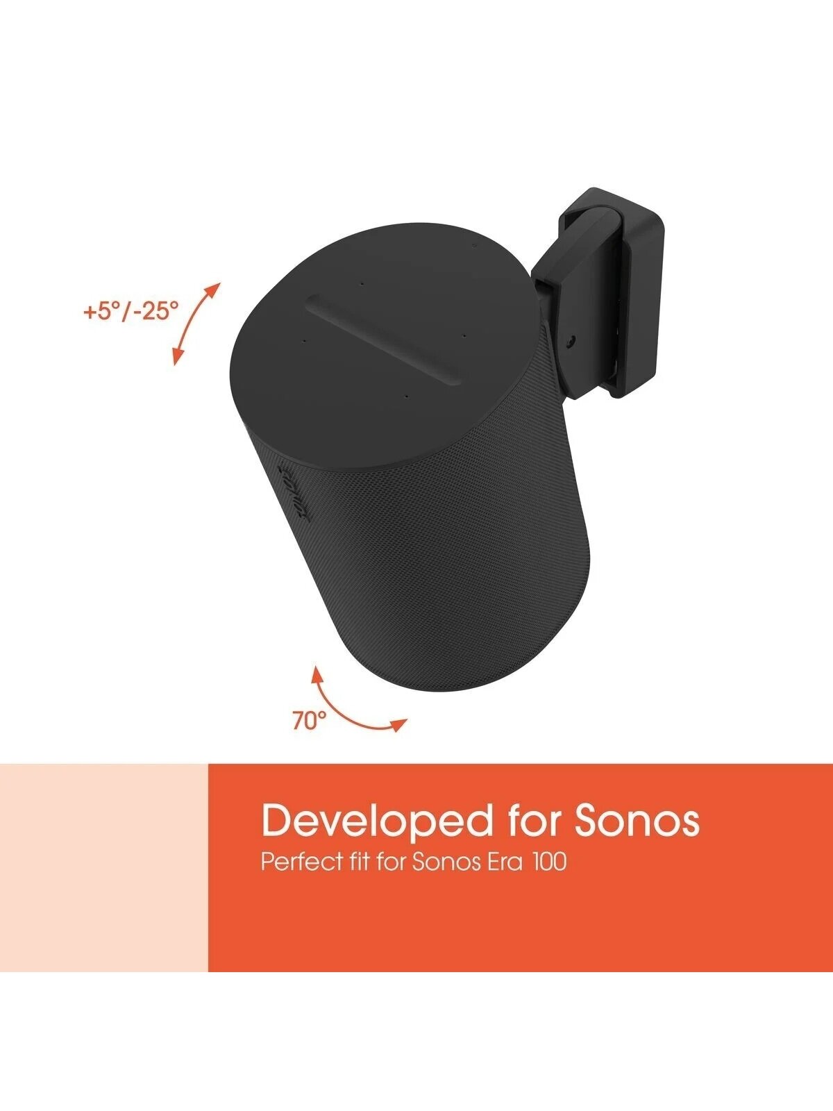 Vogels Wall mount | Speaker Wall Mount for Sonos Era 100 | Tilt, rotate | Maximum weight (capacity) 7 kg | Black 4 Vogels Wall mount | Speaker Wall Mount for Sonos Era 100 | Tilt, rotate | Maximum weight (capacity) 7 kg | Black 4