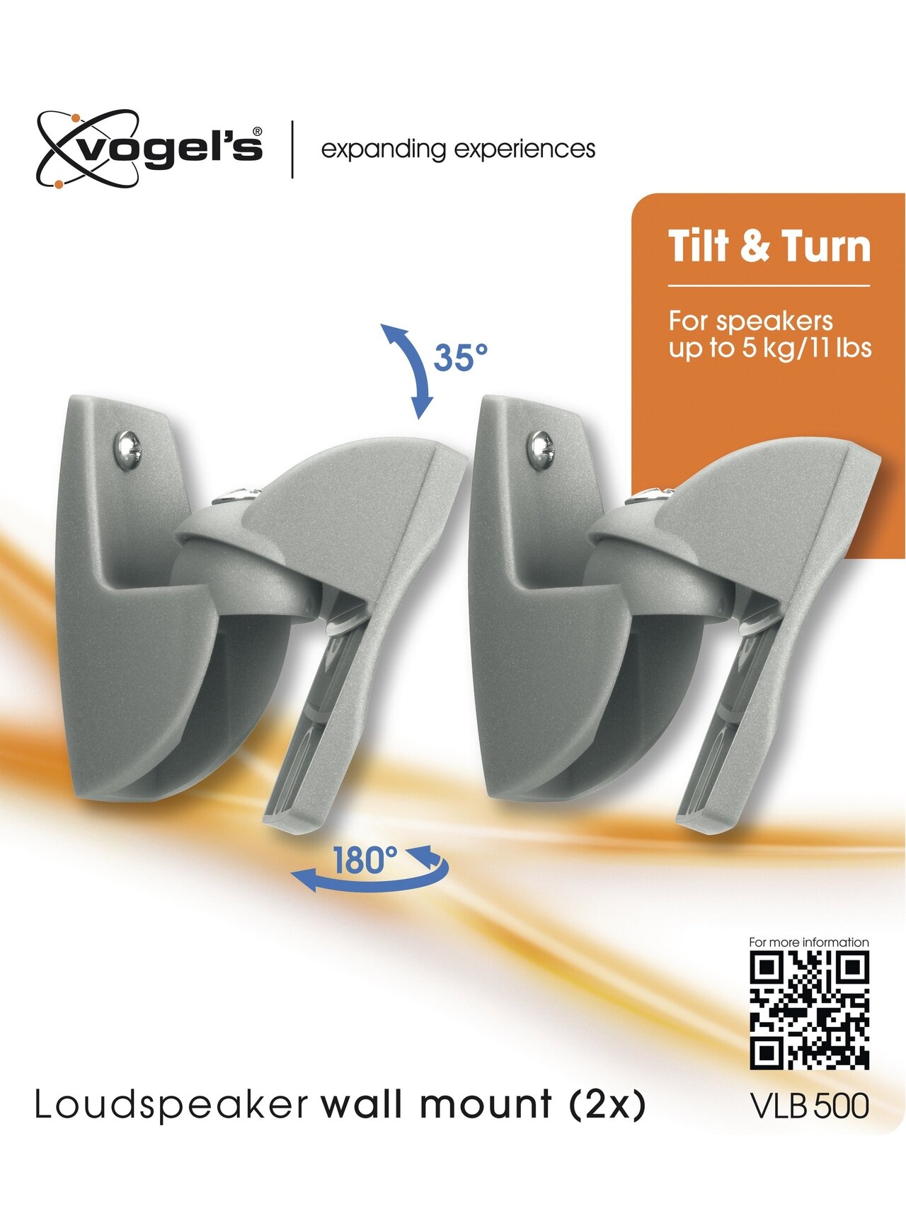 Vogels | Loundspeaker Mount | VLB500 2 pcs. | Turn, Tilt | Maximum weight (capacity) 5 kg | Black 4