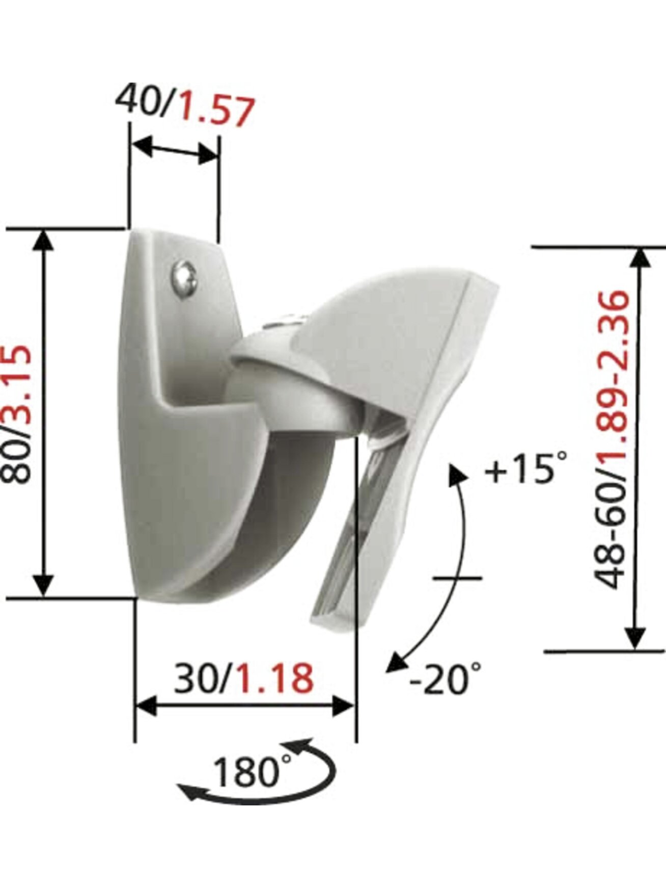 Vogels | Loundspeaker Mount | VLB500 | Turn, Tilt | Maximum weight (capacity) 5 kg | Silver 3