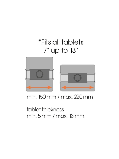 Vogels TMS 1050 Tablet Dashboard Pack | 7-13 " | Maximum weight (capacity) 1 kg | Black Vogels TMS 1050 Tablet Dashboard Pack | 7-13 " | Maximum weight (capacity) 1 kg | Black