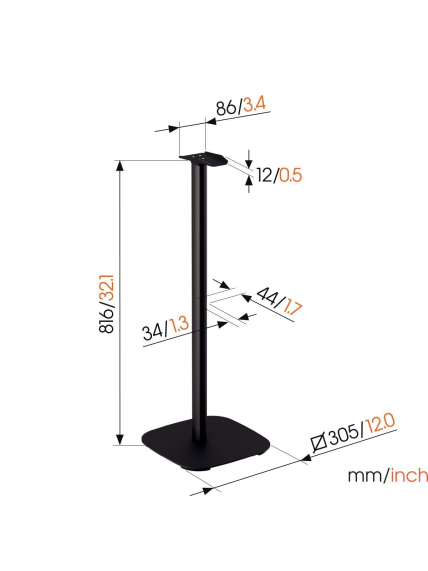 Vogels Floor stand | SFS 4133 Sonos speaker stand for Era 300 | Maximum weight (capacity) 4.5 kg | Black 2 Vogels Floor stand | SFS 4133 Sonos speaker stand for Era 300 | Maximum weight (capacity) 4.5 kg | Black 2