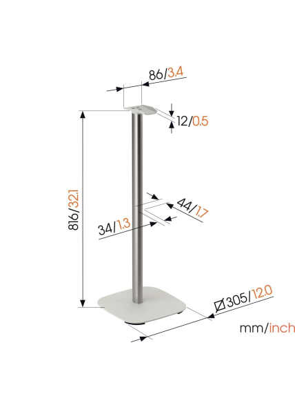 Vogels Floor stand | SFS 4133 Sonos speaker stand for Era 300 | Maximum weight (capacity) 4.5 kg | White 2 Vogels Floor stand | SFS 4133 Sonos speaker stand for Era 300 | Maximum weight (capacity) 4.5 kg | White 2
