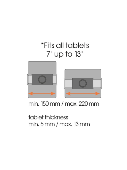 Vogels TMS 1020 Tablet Car Pack | Tilt | 7-13 " | Maximum weight (capacity) 1 kg | Black 2