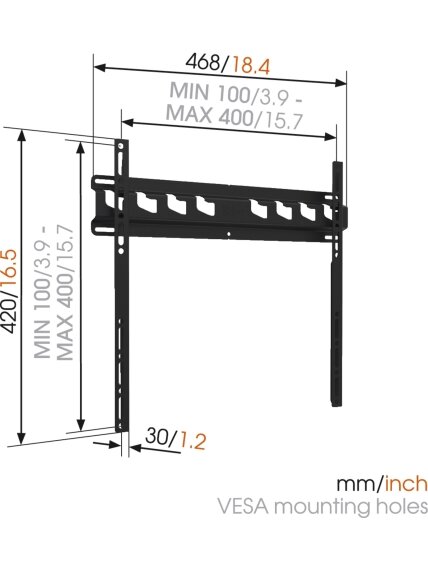 Vogels | Wall mount | MA3000-A | Fixed | 32-55 " | Maximum weight (capacity) 60 kg | Black 2 Vogels | Wall mount | MA3000-A | Fixed | 32-55 " | Maximum weight (capacity) 60 kg | Black 2