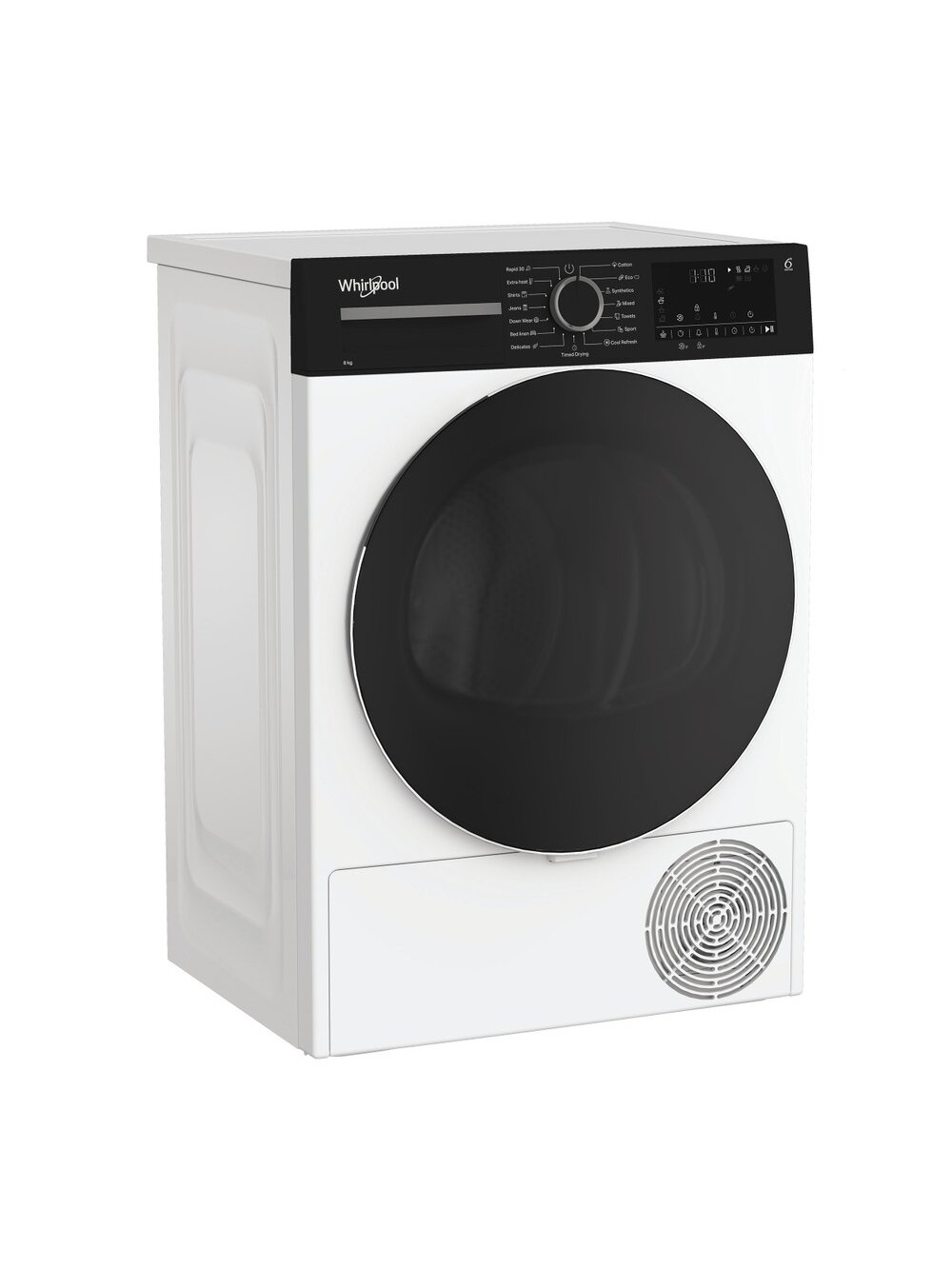 Whirlpool Dryer Machine | WPS D8 WBS EE | Energy efficiency class D | Front loading | 8 kg | Heat pump | Digital | Depth 55 cm | White