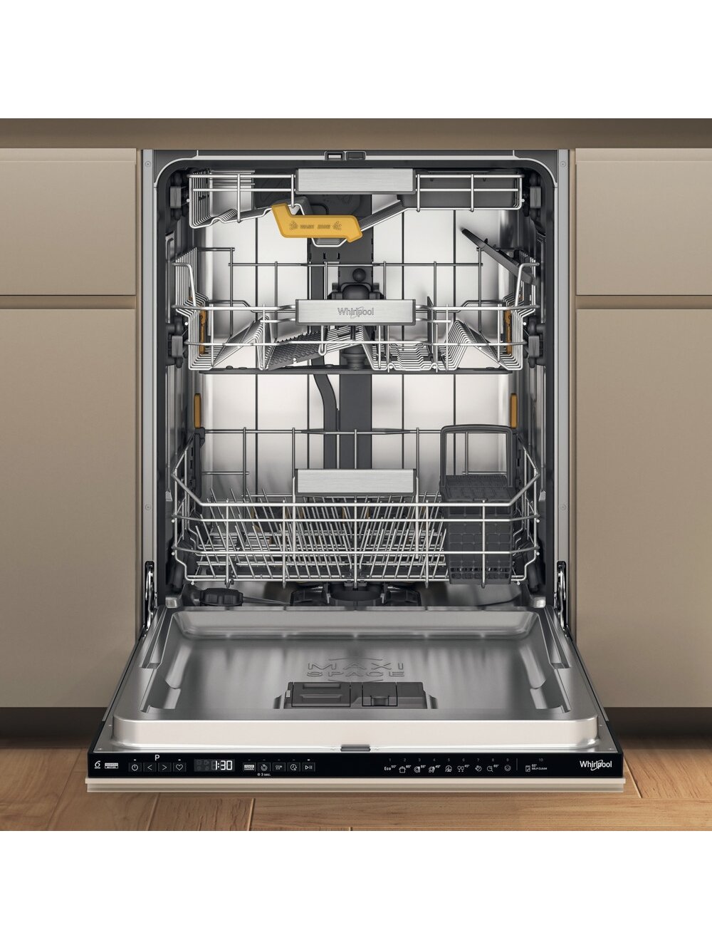 Whirlpool W8I HP42 L | Built-in | Width 60 cm | Number of place settings 14 | Number of programs 10 | Energy efficiency class C | Display | Black 2