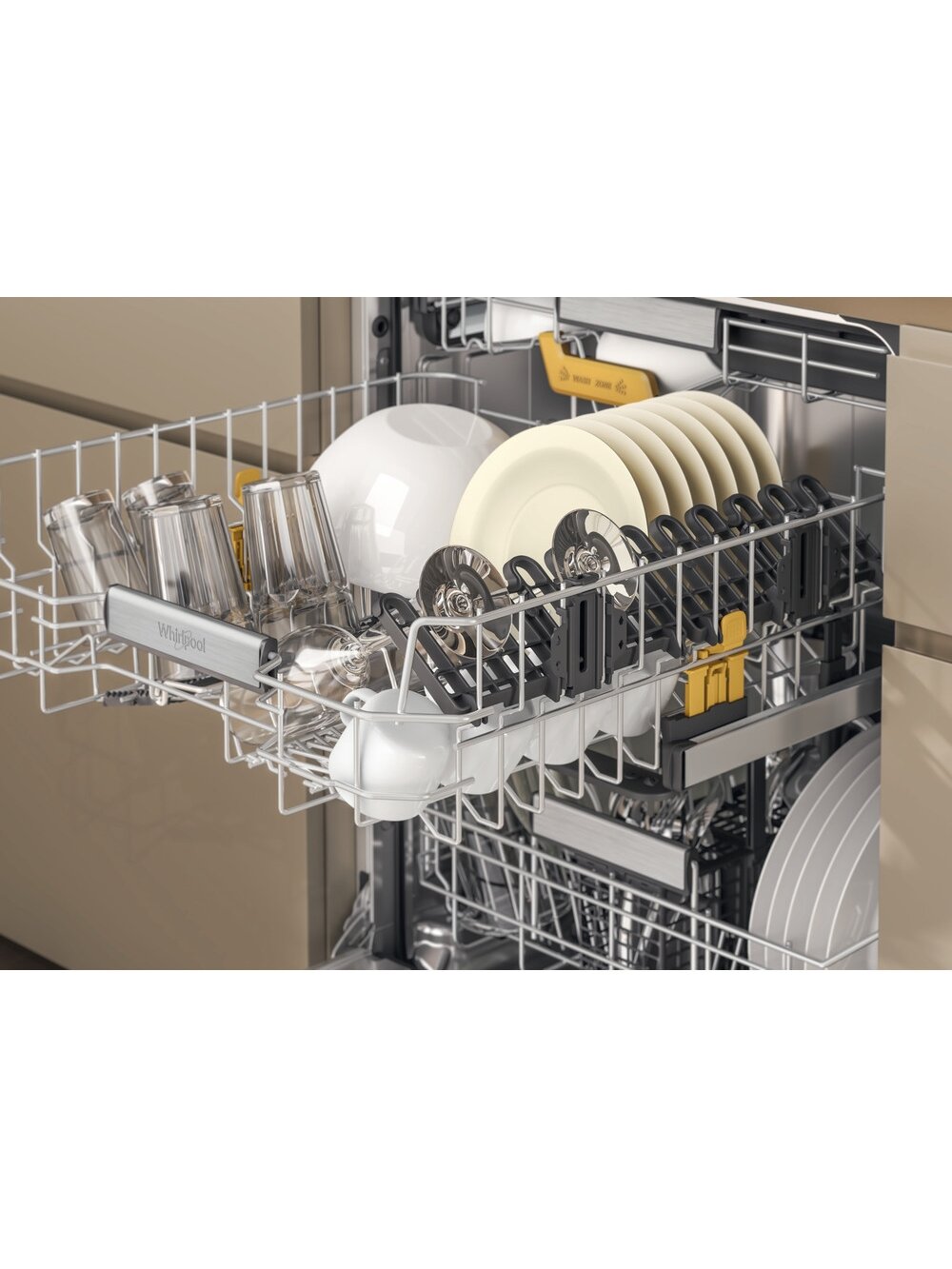 Whirlpool W8I HP42 L | Built-in | Width 60 cm | Number of place settings 14 | Number of programs 10 | Energy efficiency class C | Display | Black 6