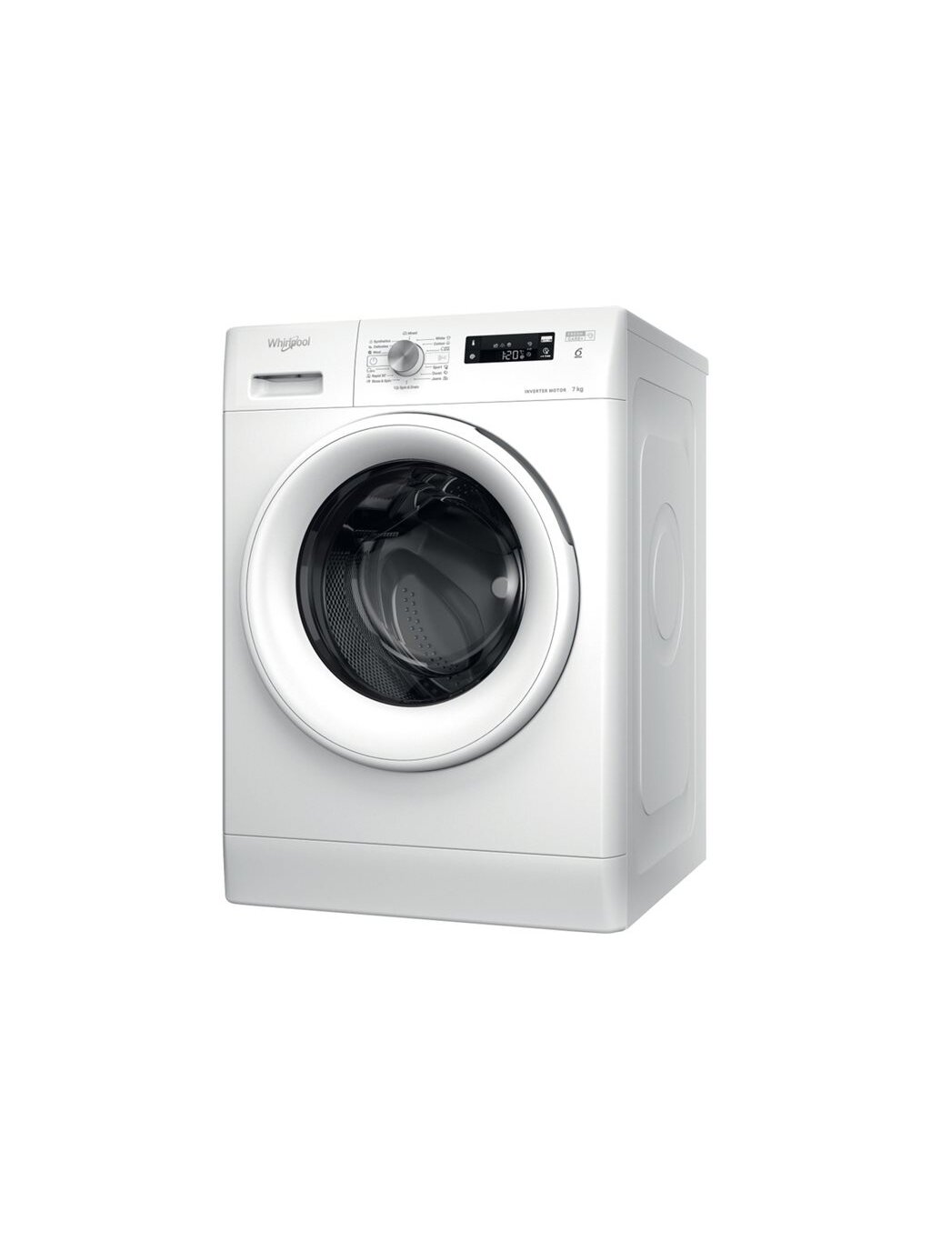 Whirlpool Washing machine | FFS 7469 W EE | Energy efficiency class A | Front loading | Washing capacity 7 kg | 1400 RPM | Depth 57.5 cm | Width 59.5 cm | Display | LED | White Whirlpool Washing machine | FFS 7469 W EE | Energy efficiency class A | Front loading | Washing capacity 7 kg | 1400 RPM | Depth 57.5 cm | Width 59.5 cm | Display | LED | White