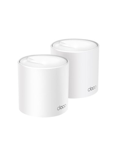 Whole Home Mesh Wi-Fi 6 System | Deco X50 (2-pack) | 802.11ax | 574+2402 Mbit/s | Ethernet LAN (RJ-45) ports 3 | Mesh Support Yes | MU-MiMO Yes | No mobile broadband | Antenna type Internal