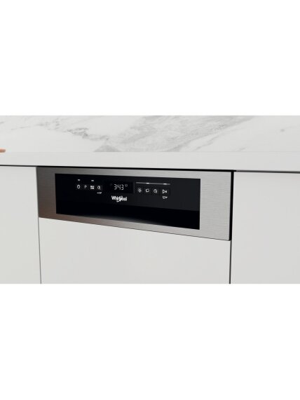Whirlpool Dishwasher | WSBO 3O34 PF X | Built-in | Width 45 cm | Number of place settings 10 | Number of programs 8 | Energy efficiency class D | Display | Stainless steel 4