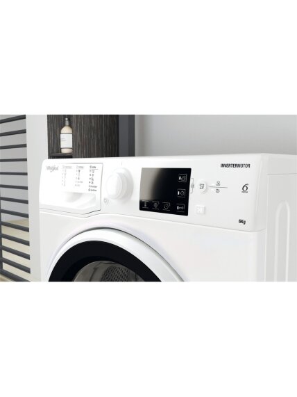 Whirlpool Washing machine | WRBSB 6249 W EU | Energy efficiency class C | Front loading | Washing capacity 6 kg | 1200 RPM | Depth 43 cm | Width 60 cm | LED | White 8 Whirlpool Washing machine | WRBSB 6249 W EU | Energy efficiency class C | Front loading | Washing capacity 6 kg | 1200 RPM | Depth 43 cm | Width 60 cm | LED | White 8