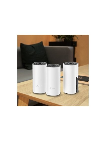 Whole Home Mesh WiFi System | Deco M4 (3-Pack) | 802.11ac | 300+867 Mbit/s | 10/100/1000 Mbit/s | Ethernet LAN (RJ-45) ports 2 | Mesh Support Yes | MU-MiMO Yes | No mobile broadband | Antenna type 2xInternal | No 5 Whole Home Mesh WiFi System | Deco M4 (3-Pack) | 802.11ac | 300+867 Mbit/s | 10/100/1000 Mbit/s | Ethernet LAN (RJ-45) ports 2 | Mesh Support Yes | MU-MiMO Yes | No mobile broadband | Antenna type 2xInternal | No 5