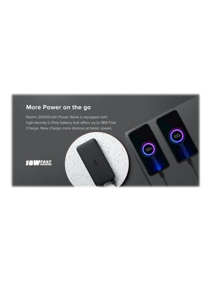 Xiaomi | Redmi Fast Charge Power Bank | 20000 mAh | Black 5 Xiaomi | Redmi Fast Charge Power Bank | 20000 mAh | Black 5